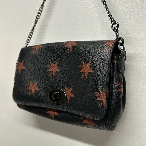 Coach Star C Mini Ruby Crossbody Purse Bag Leather Brown Black Silver F35889 - Picture 3 of 12